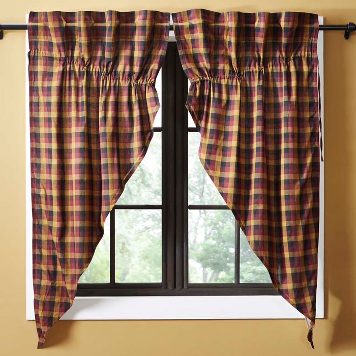 Heritage Farms Primitive Check Prairie Curtains