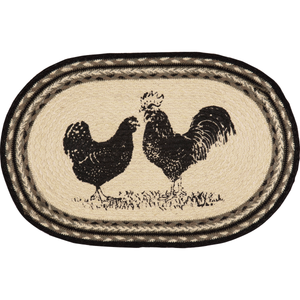 Sawyer Mill Charcoal Poultry Jute Placemat Set of 6