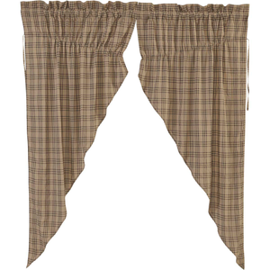 Sawyer Mill Charcoal Plaid Prairie Curtains