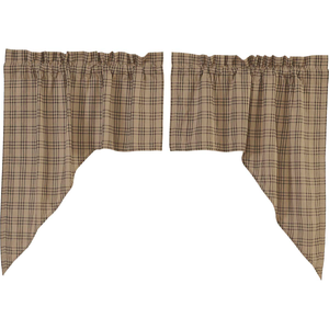 Sawyer Mill Charcoal Plaid Swag Curtains