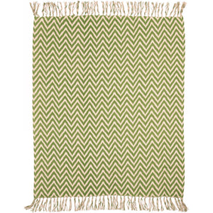 Green Chevron Woven Throw