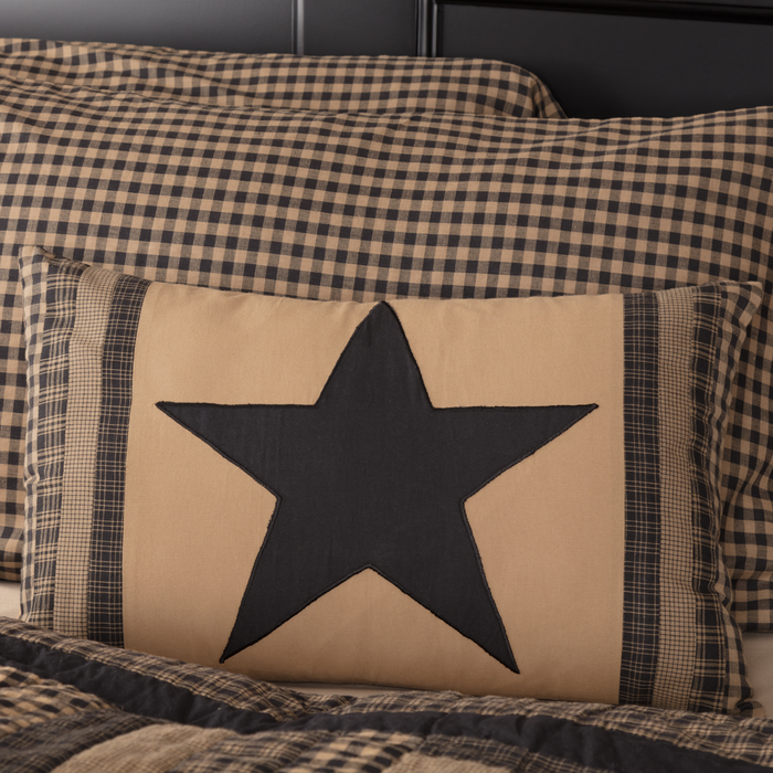 Black Star Check Pillow 14x22