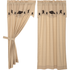 Kettle Grove Applique Crow and Star Short Panel Curtains 63"L