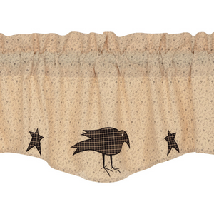 Kettle Grove Applique Crow and Star Valance