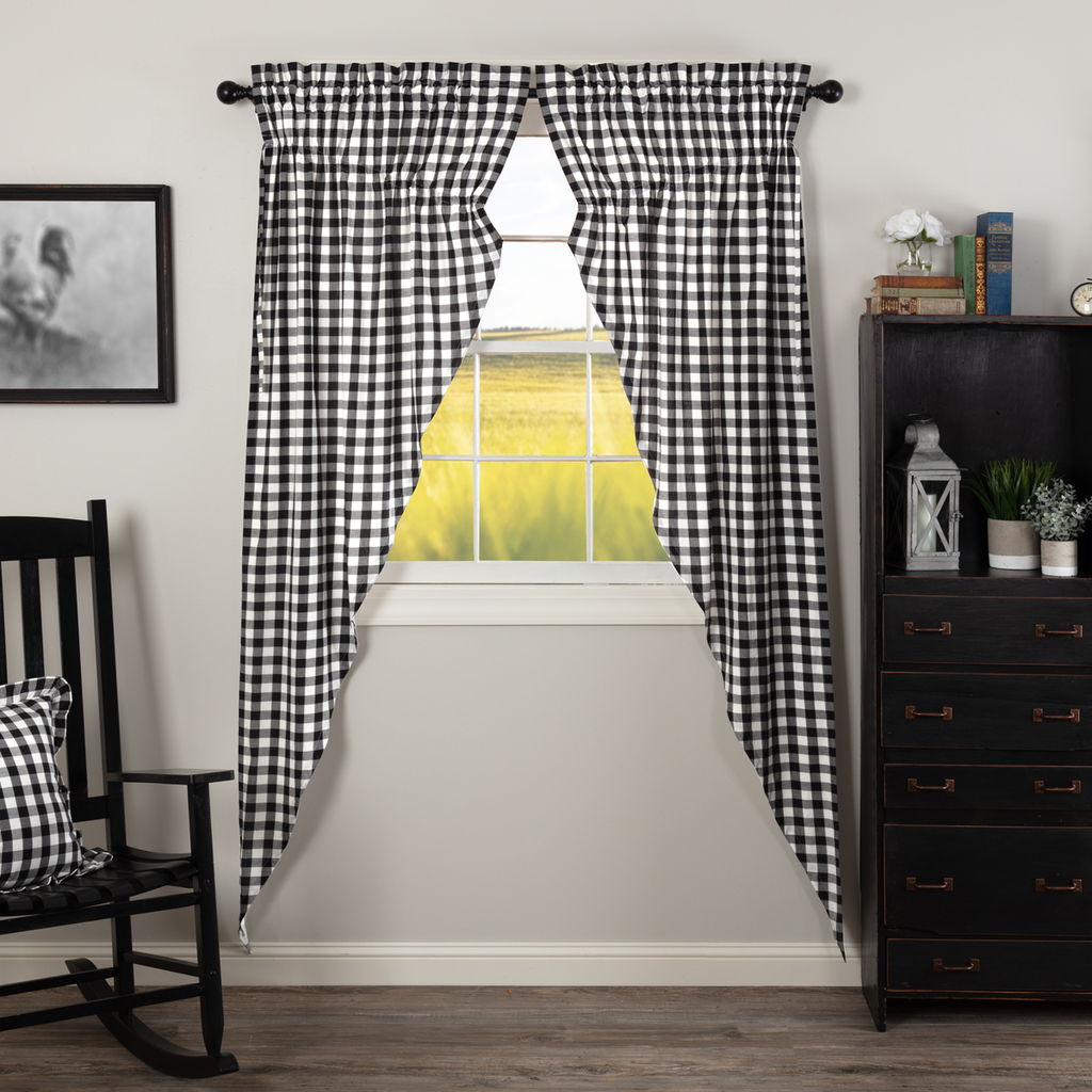 Annie Buffalo Check Black Prairie Long Curtain