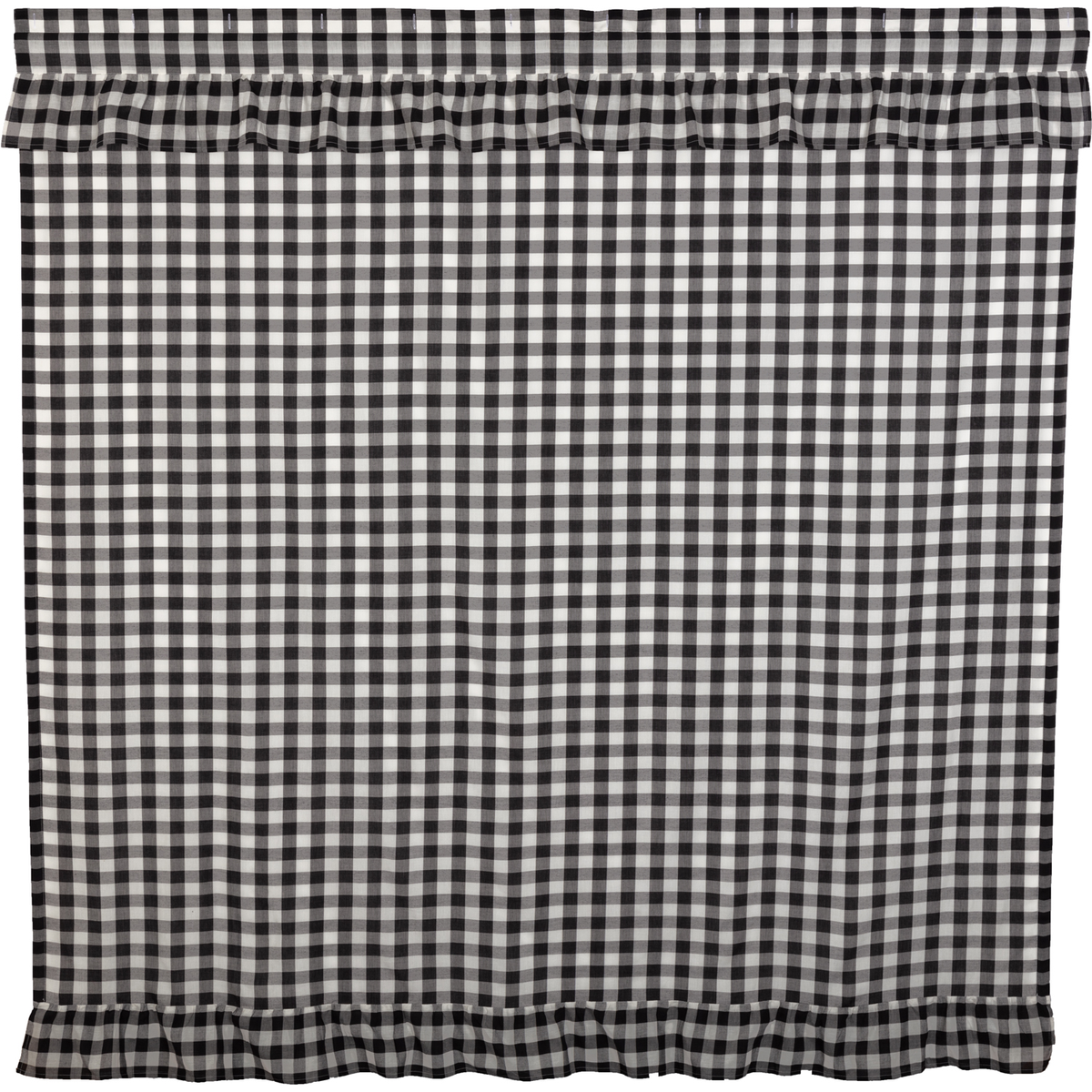Annie Buffalo Check Black Ruffled Shower Curtain
