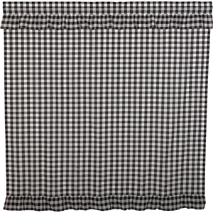 Annie Buffalo Check Black Ruffled Shower Curtain