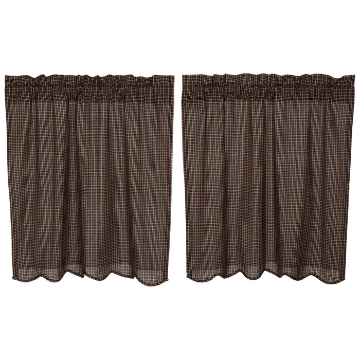 Kettle Grove Plaid Tier Curtains 36"L