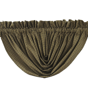 Tea Cabin Green Plaid Balloon Valance 60x15 by VHC Brands