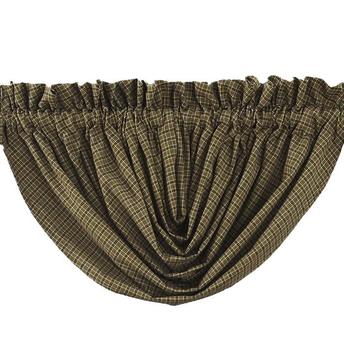 Tea Cabin Green Plaid Balloon Valance