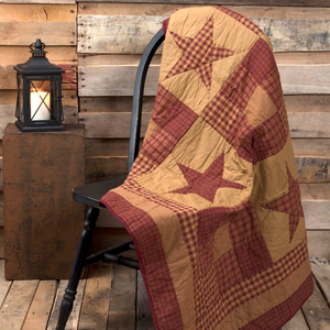 Ninepatch Star Quilted Throw