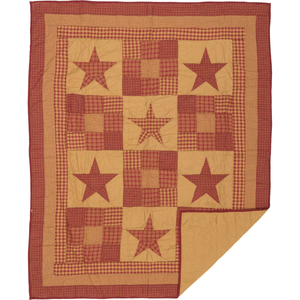 Ninepatch Star Quilted Throw