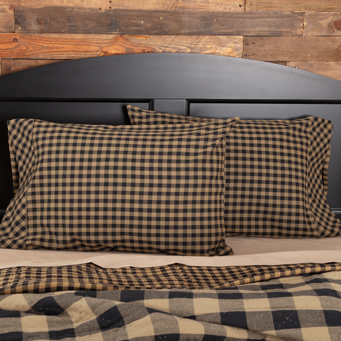 Black Check Pillowcases  - Set of 2