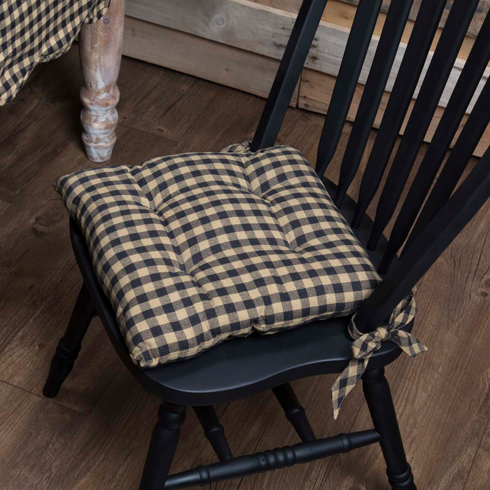 Black Check Chair Pad