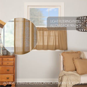 Burlap Natural Tier Curtains 24"L