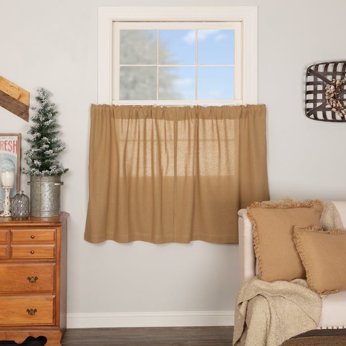 Burlap Natural Tier Curtains 36"L