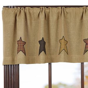 Stratton Burlap Appliqued Star Valance