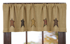 Stratton Burlap Appliqued Star Valance