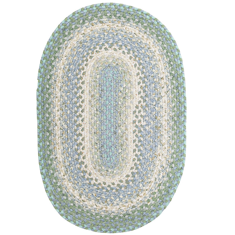 Baja Blue Cotton Braided Rug | Country Primitive Braided Rug by ...