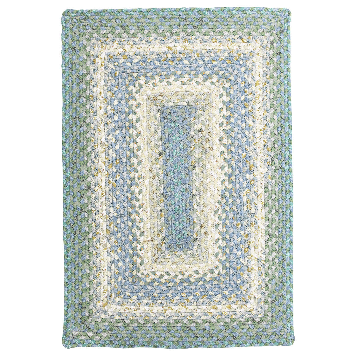 Baja Blue Cotton Braided Rug | Country Primitive Braided Rug by ...