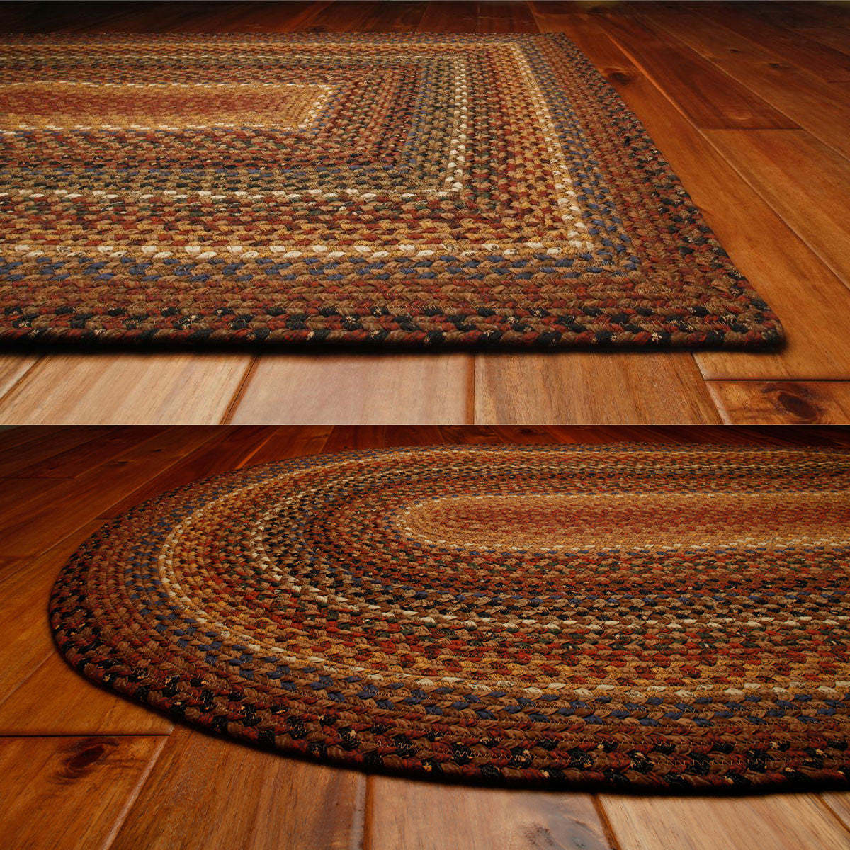 Biscotti Cotton Braided Rug  Country Primitive Braided Rug by