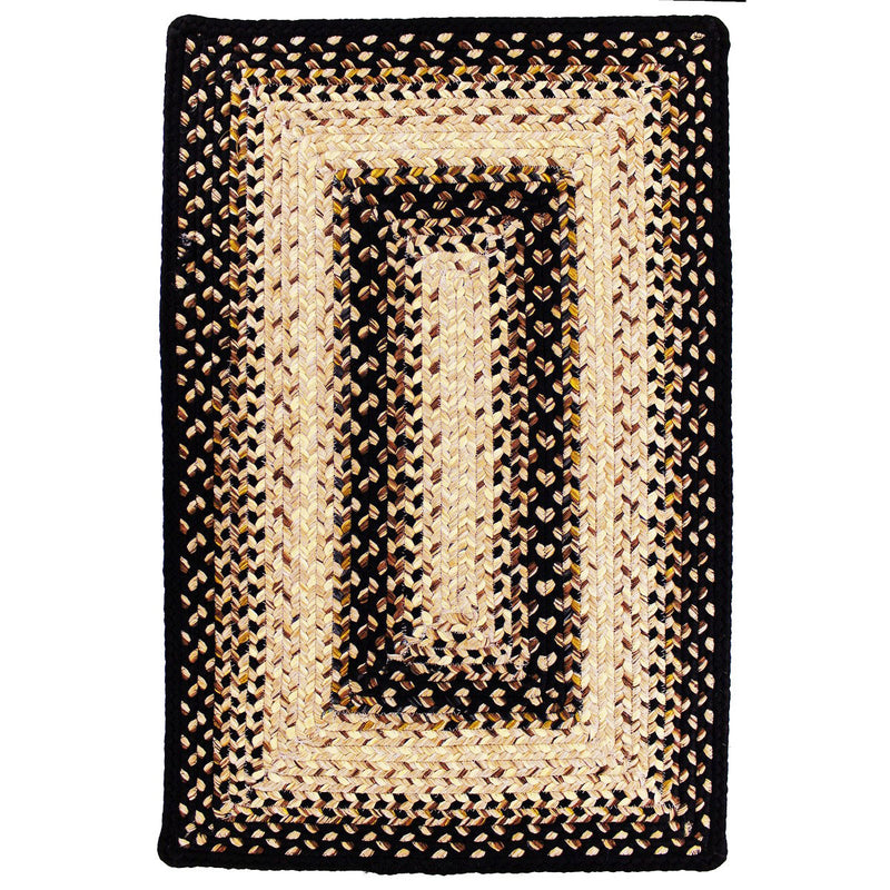 Black Mist Ultra Durable Braided Rug Outdoor Braided Rug by Homespice