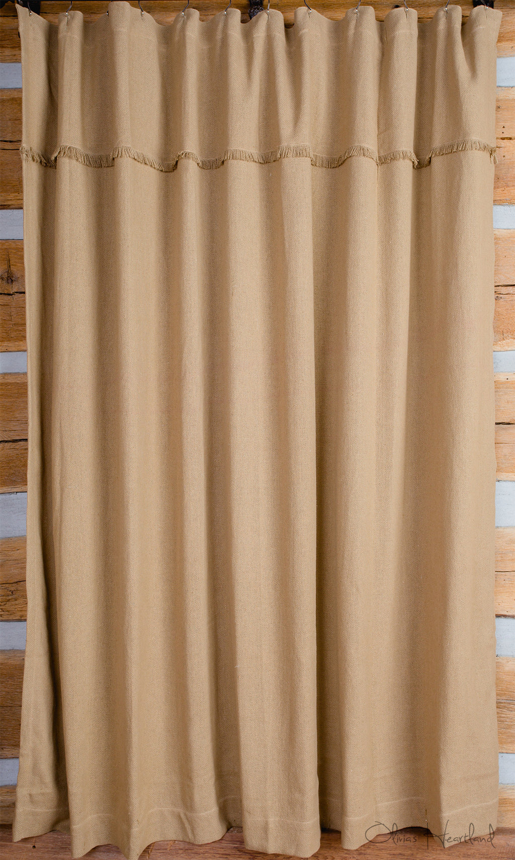 Deluxe Burlap Natural Tan Shower Curtain | Country Farmhouse Style