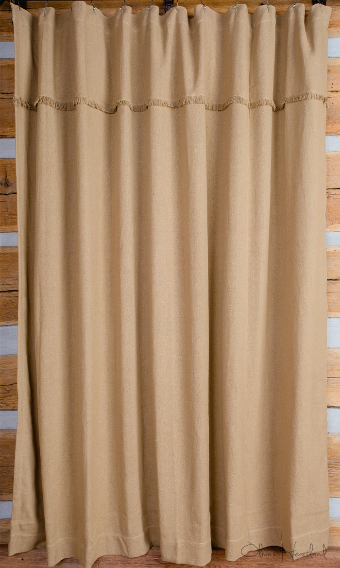 Deluxe Burlap Natural Tan Shower Curtain