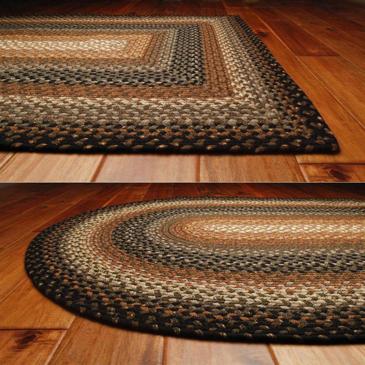 Cocoa Bean Cotton Braided Rug | Country Primitive Braided Rug by ...
