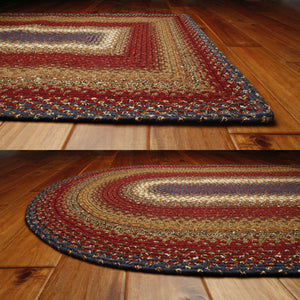 Log Cabin Step Cotton Braided Rug