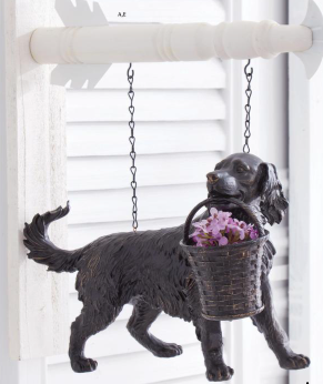 Black & Gold Dog Statue w/Basket Arrow Replacement