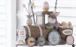 HAPPY EASTER Glittered Bunny Train Arrow Replacement Sign