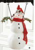 Glittered Resin Snowman w/4 Cardinals Arrow Replacement Sign
