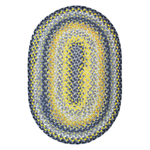 Sunflowers Cotton Braided Rug - Oval