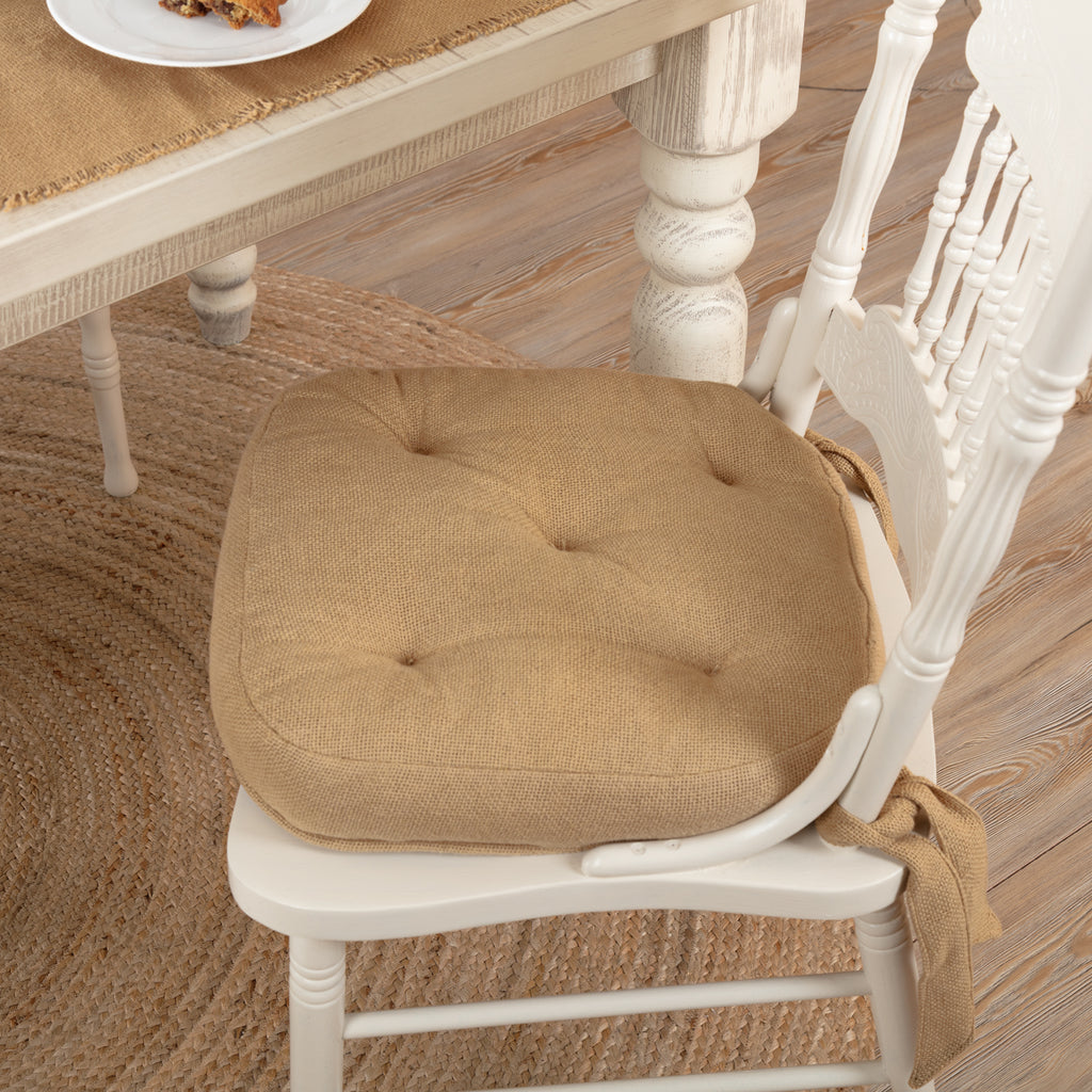 Burlap Tan Natural Chair Pads