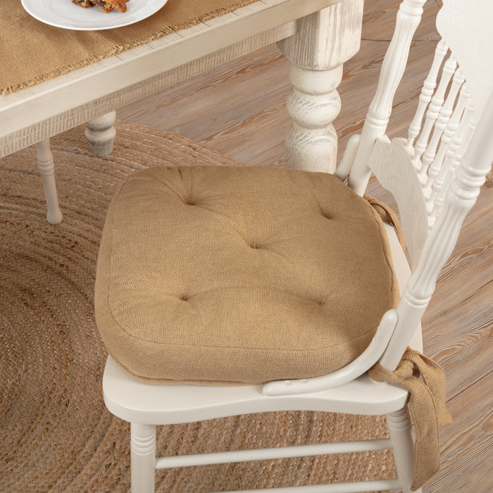 Burlap Natural Tan Chair Pad
